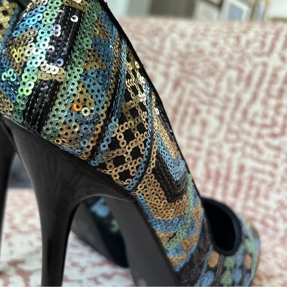 Multi-color Sequin Heels - Picture 4 of 8